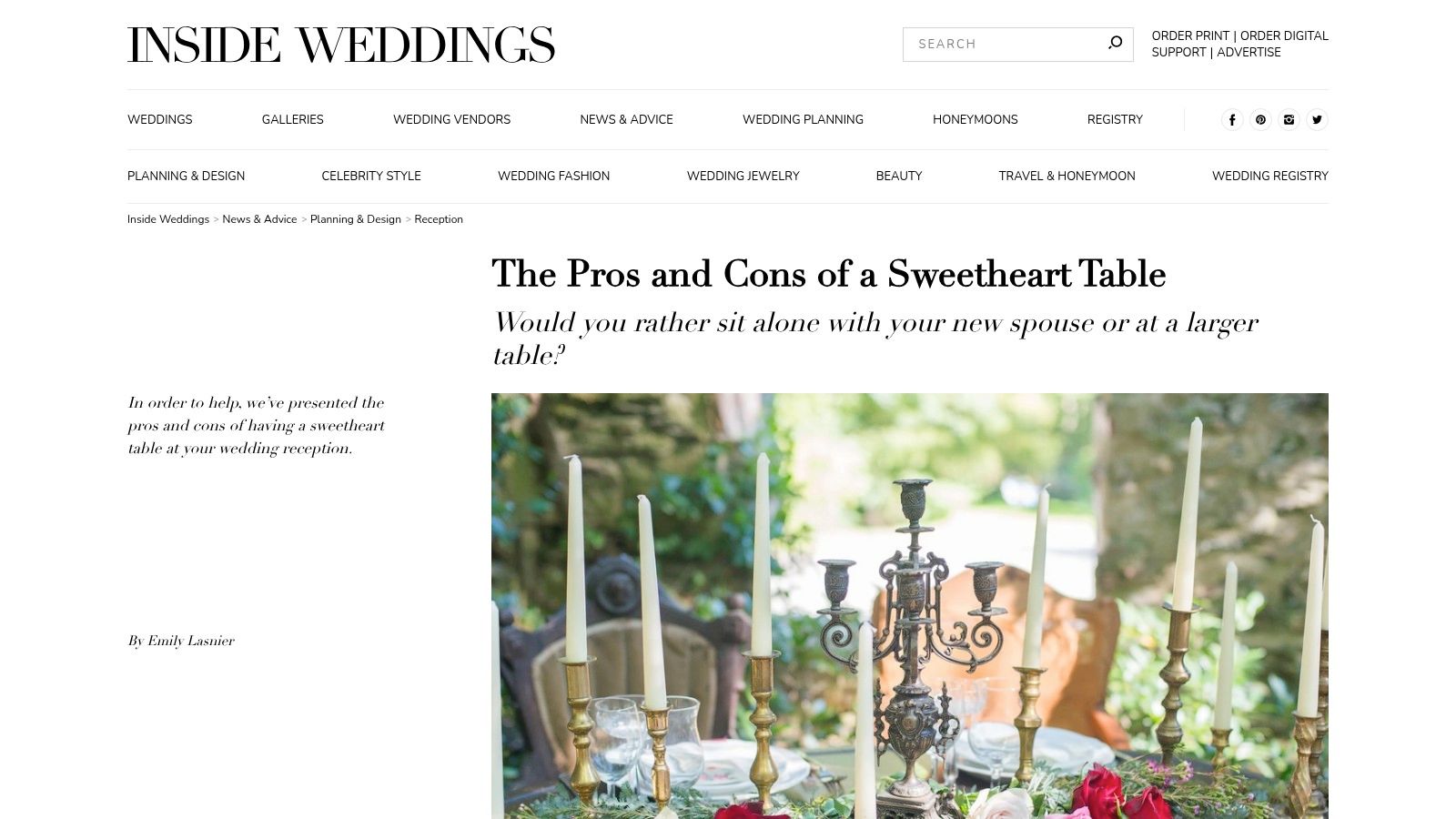 Sweetheart Table (Inside Weddings)