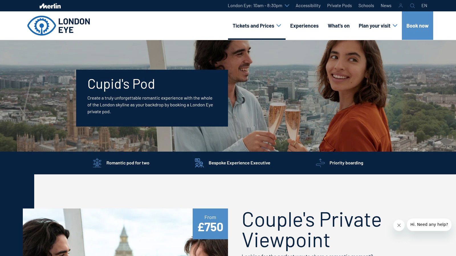 London Eye – Cupid's Pod / Proposal Pod