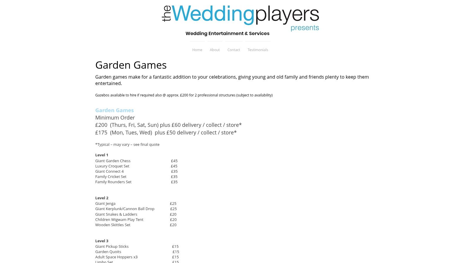 The Wedding Players Presents (Garden Games)